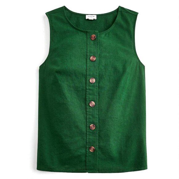 J. Crew Linen-blend button-front shell Size XS - Picture 1 of 9